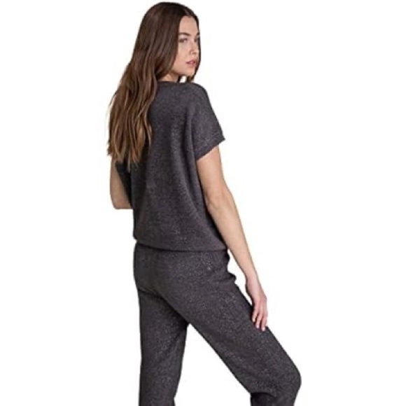 Barefoot Dreams CozyChic Ultra Lite Dolman Short Sleeve Pullover Charcoal Sz XS - Picture 6 of 12